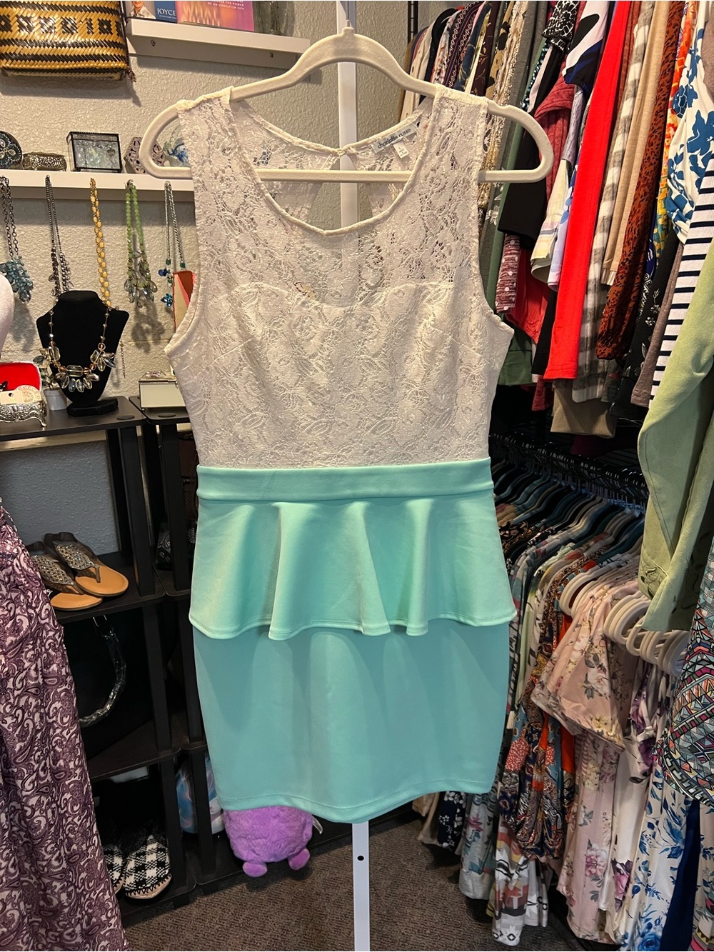 Charlotte Russe White Lace Overlay Top